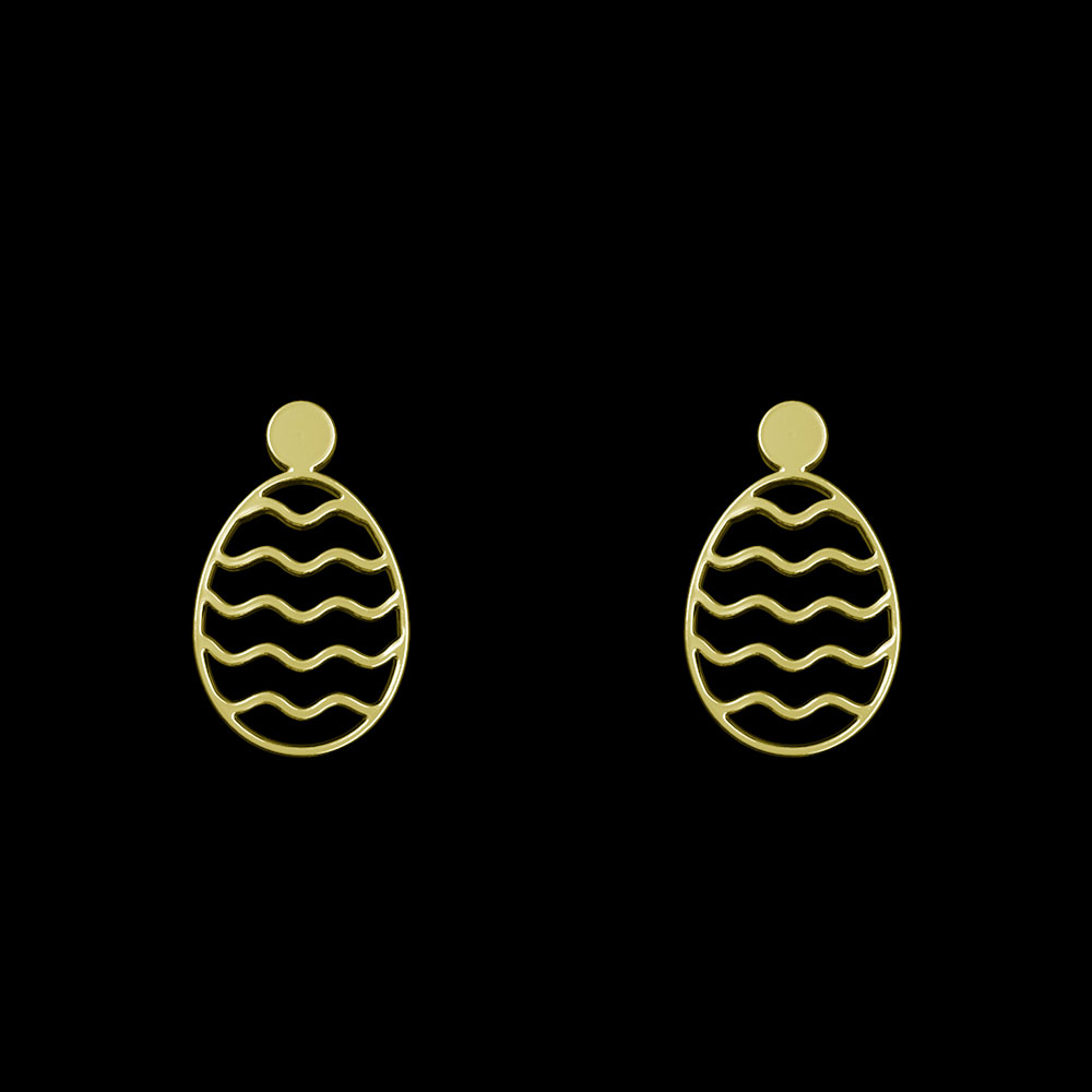 گوشواره طلا 18 عیار زنانه مدوپد مدل تخم مرغ کد GA1-10447