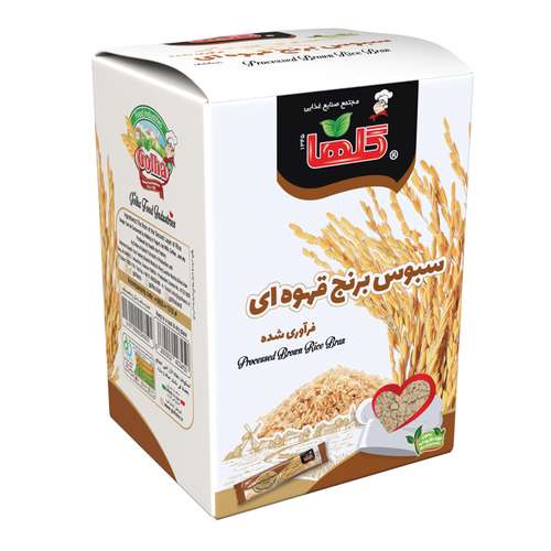 سبوس برنج قهوه ای گلها - 15 گرم بسته 20 عددی 