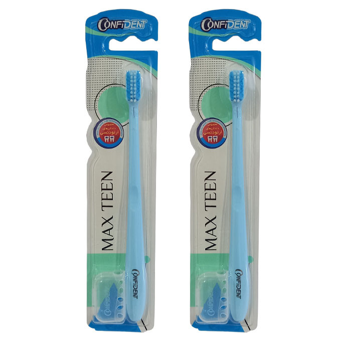 مسواک کانفیدنت مدل ارتودنسی با برس نرم مجموعه 2 عددی