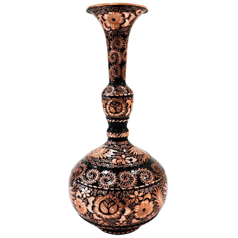 گلدان مسی مدل الماس تراش طرح خاص کد 35p16 بسته 2 عددی