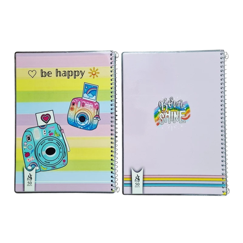 دفتر مشق 50 برگ مدل پاستیلی کد pa03 بسته 2 عددی