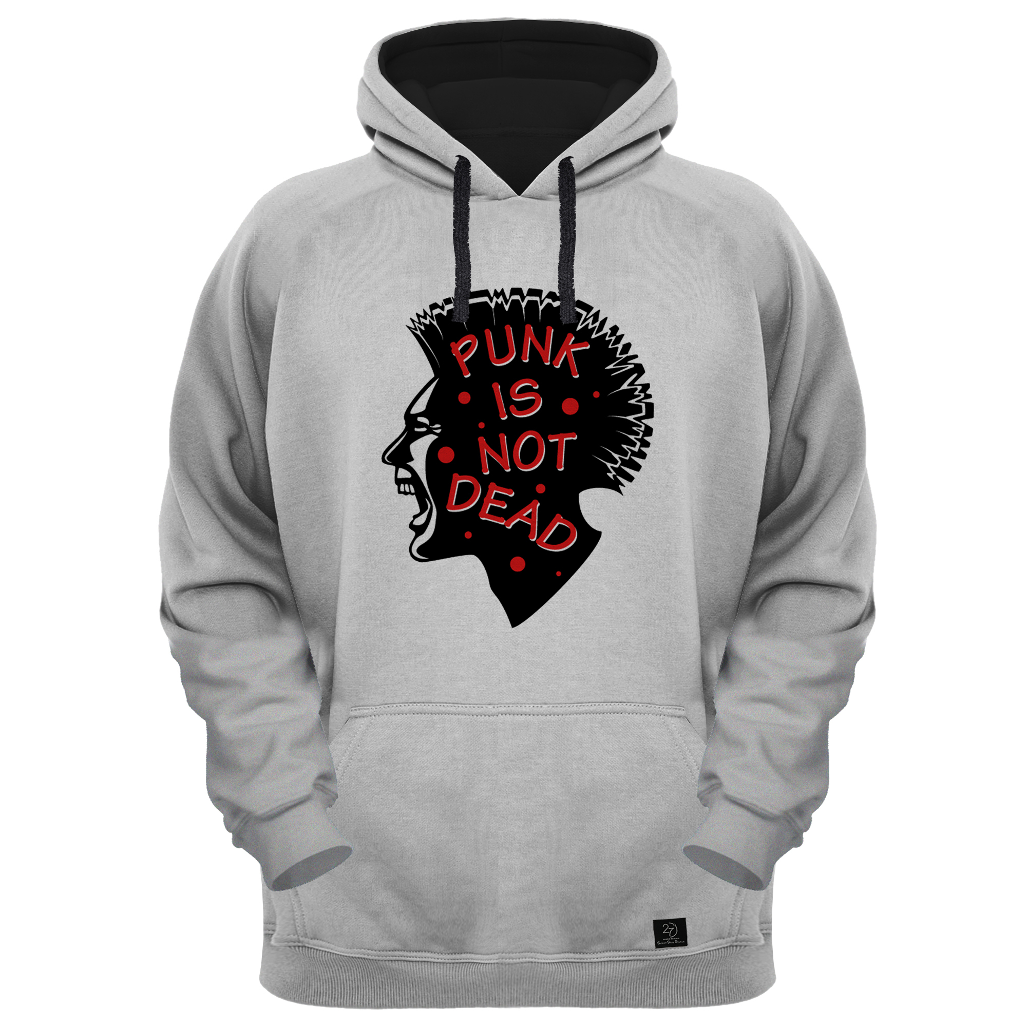 هودی مردانه 27 طرح PUNK کد V05 رنگ طوسی روشن