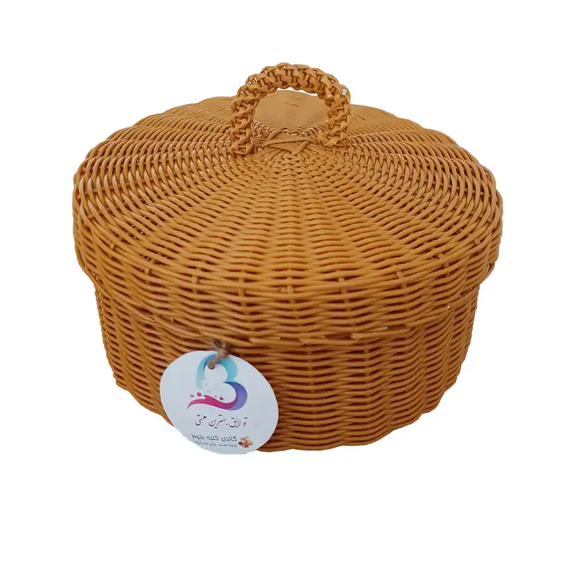 سبد نان و سبزی حصیر بافی کلبه بلوط مدل روشن
