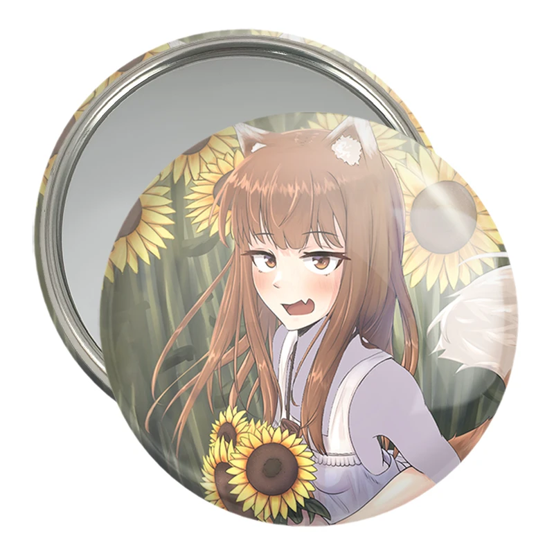 آینه جیبی خندالو مدل هولو انیمه ادویه و گرگ کد 36123