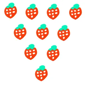 مهره فیمو طرح توت فرنگی کد mo 196 مجموعه 10 عددی