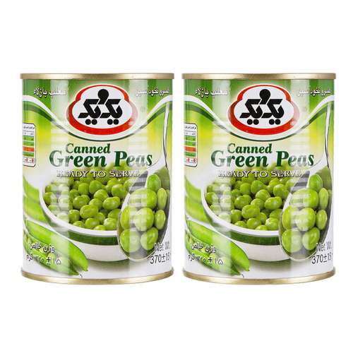 کنسرو نخود سبز یک و یک - 370 گرم بسته 2 عددی