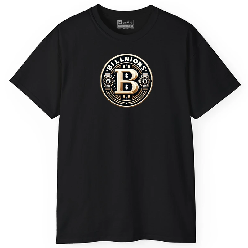 تی‌شرت آستین کوتاه مردانه پاد آفرین مدل بیت کوین کد PT673