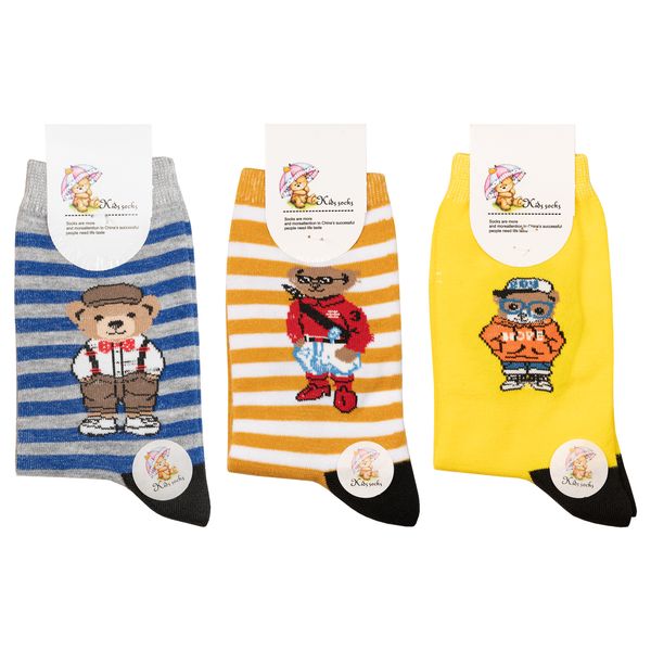 جوراب ساق بلند بچگانه مدل B1-6 مجموعه 3 عددی