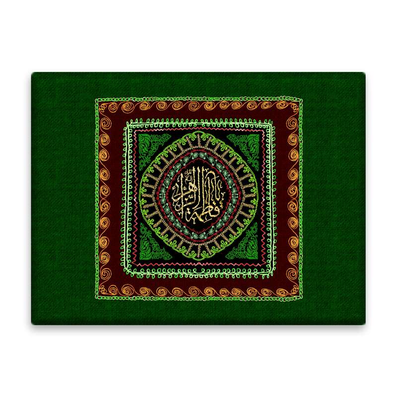 کاشی اطلس آبی طرح فاطمه زهرا  مدل T4474
