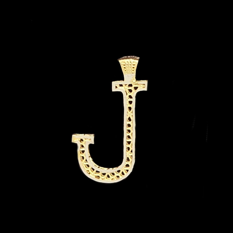 آویز گردنبند طلا کم اجرت 18 عیار گالری طلا و شمش برلیان مدل حروف انگلیسی جِی