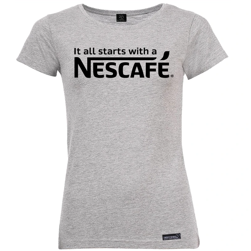 تی شرت آستین کوتاه زنانه 27 مدل Nescafe کد MH894