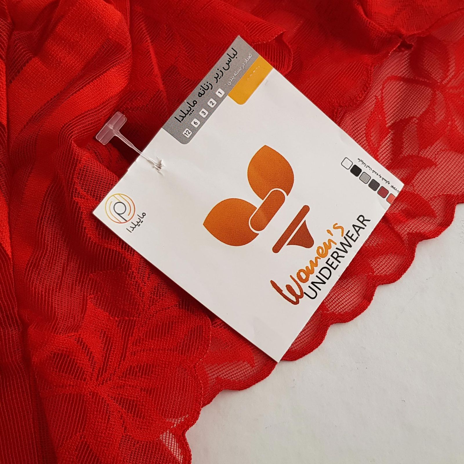 شورت زنانه ماییلدا مدل گیپور گلدار کد 5232 رنگ قرمز -  - 4