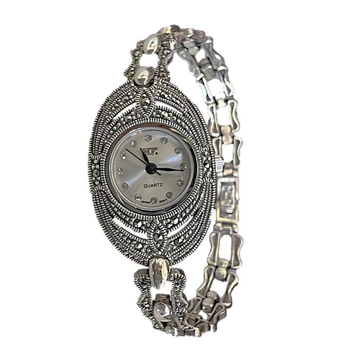 ساعت مچی عقربه ای نقره زنانه اچ اف مدل glsr-1071 ساعت مچی عقربه ای نقره زنانه اچ اف مدل glsr-1071