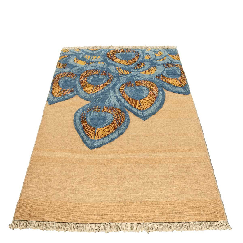 گلیم فرش دستباف دو و نیم متری شرکت سهامی فرش ایران طرح پر طاووس کد 417120