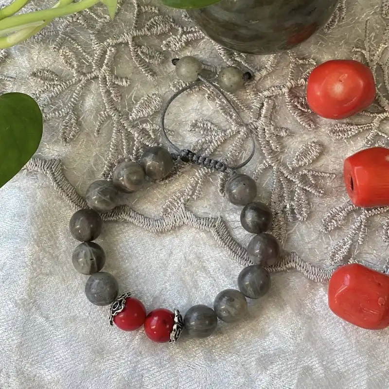 دستبند نقره زنانه مدل مرجان