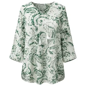 شومیز آستین سه ربع یقه بندی زنانه مدل سوفیا کد 4