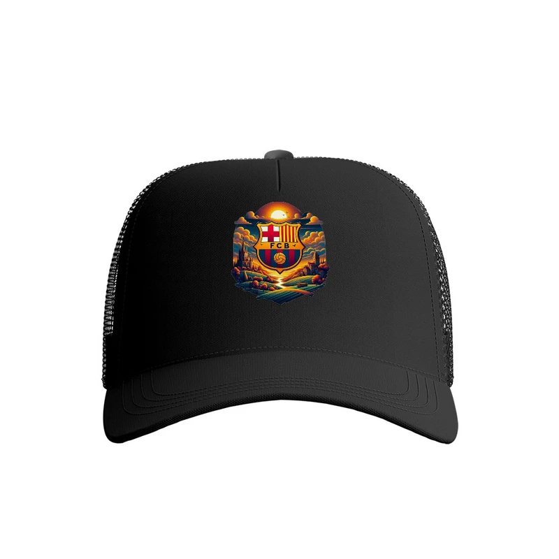 کلاه کپ پاد آفرین مدل فوتبالی بارسلونا کد 686