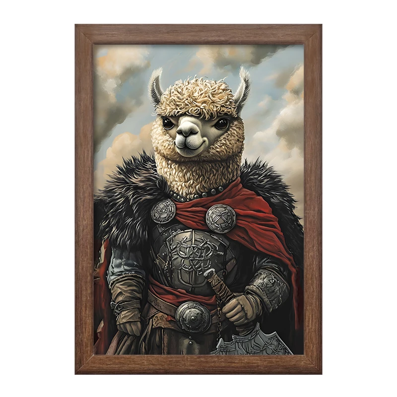 تابلو خندالو طرح لامای جنگجو کد F11658