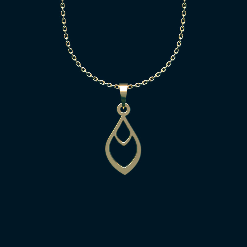 گردنبند طلا 18 عیار زنانه مدوپد مدل اشک کد RR2-1-1156