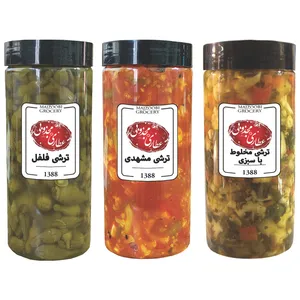 ترشی مخلوط با سبزی و ترشی مشهدی و ترشی فلفل مجذوبی - 2200 گرم بسته 3 عددی