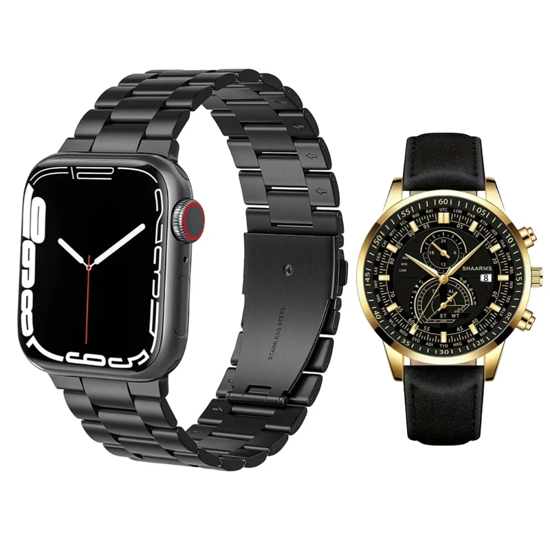 ساعت هوشمند 46 میلی متری مدل M73 MAX با بند فلزی به همراه ساعت