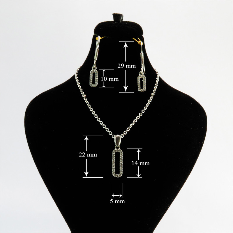 نیم ست نقره زنانه کد AV050