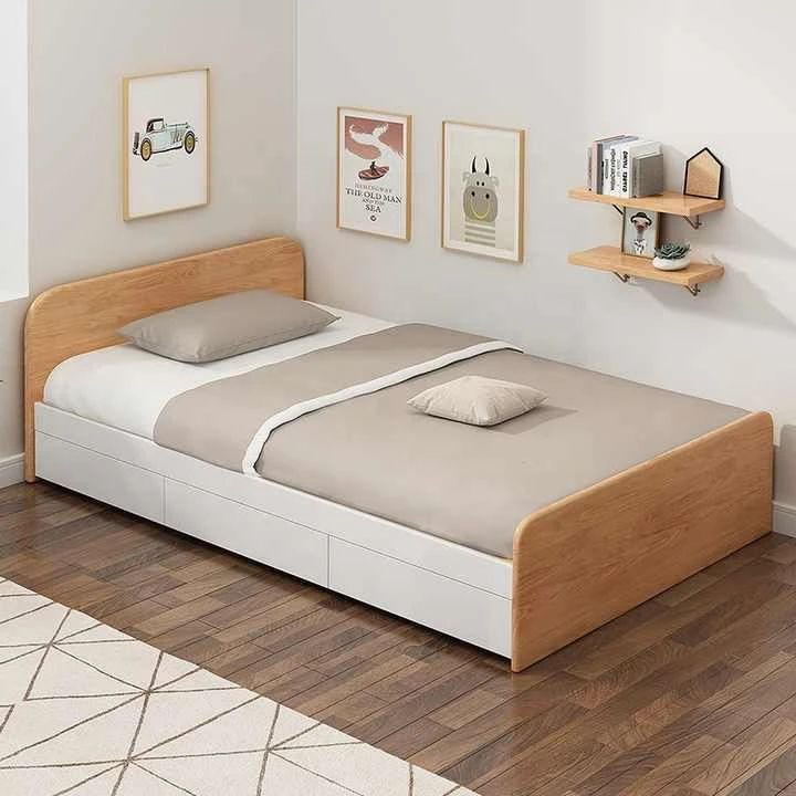 تخت خواب ملامینه یک نفره مدل الین سایز 90*200 سانتی متر