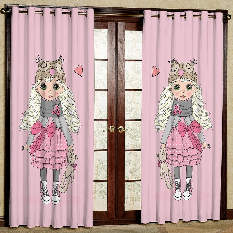 پرده مدل دختر مخمل پانچی کد 1117 سایز 140x280 سانتی متر