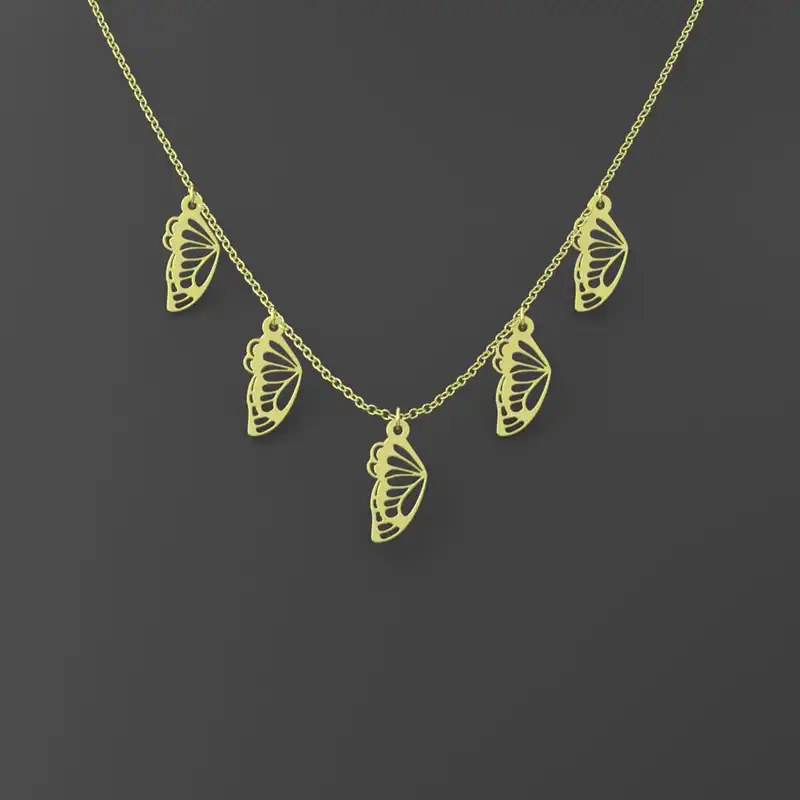 گردنبند طلا 18 عیار زنانه مدوپد مدل بال پروانه کد RNA11301