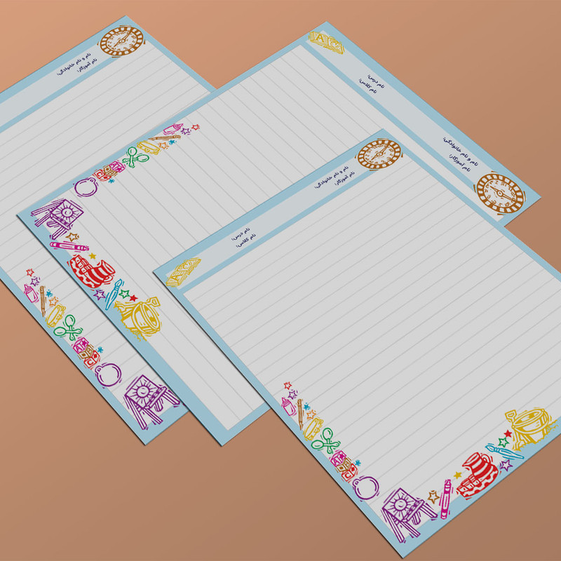 کاغذ چاپی میواستیکر مدل School Sheet Collection طرح برگه امتحانی کد SSC14 بسته 18 عددی