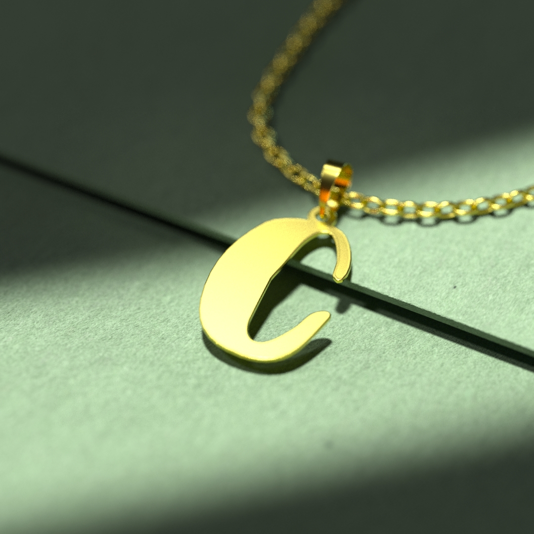 گردنبند طلا 18 عیار زنانه مدوپد مدل حرف C کد H3-1-1109