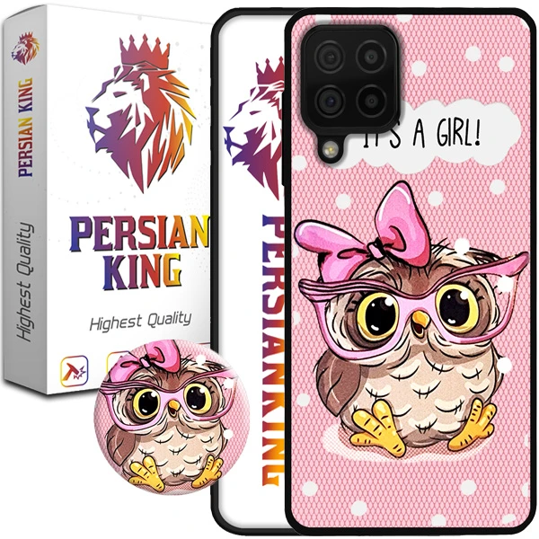 کاور پرشین کینگ مدل its girl 21 مناسب برای گوشی موبایل سامسونگ Galaxy A42 به همراه پایه نگهدارنده