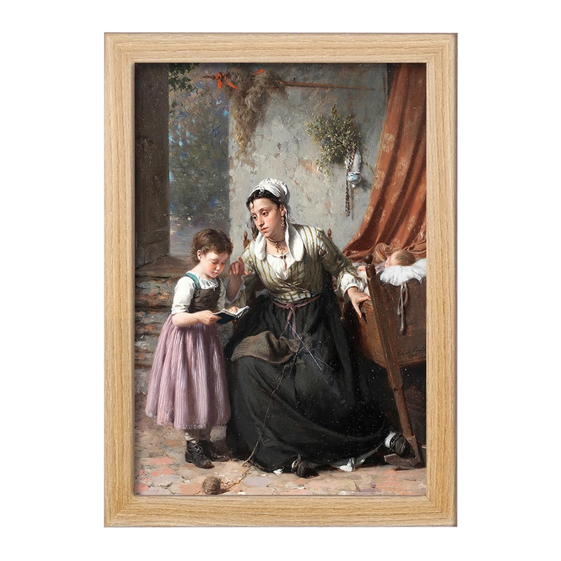 تابلو خندالو مدل نقاشی درس خواندن اثر پیر ژان ادموند کستان کد F12366