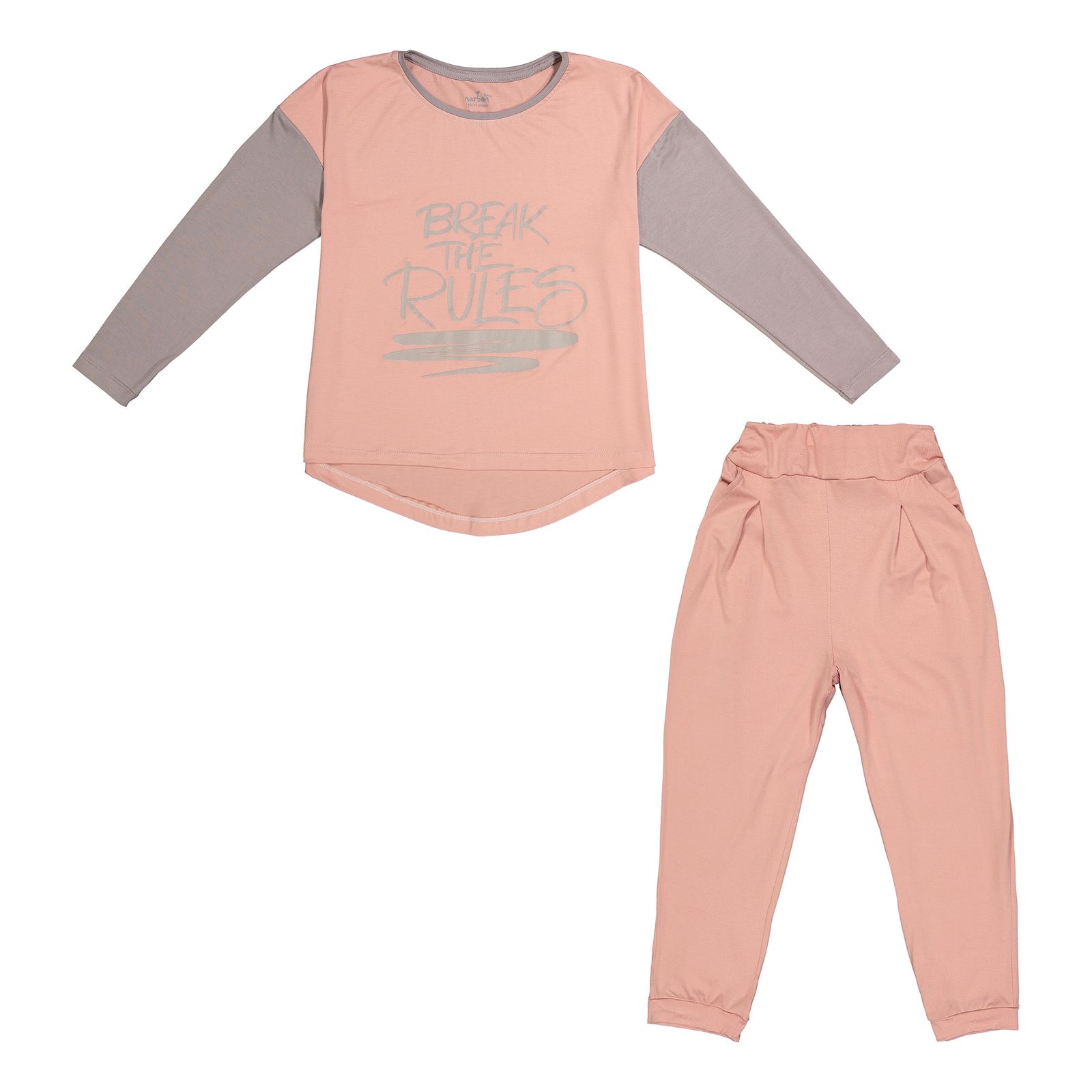 ست تی شرت و شلوار دخترانه ناربن مدل 1521484-86 -  - 1