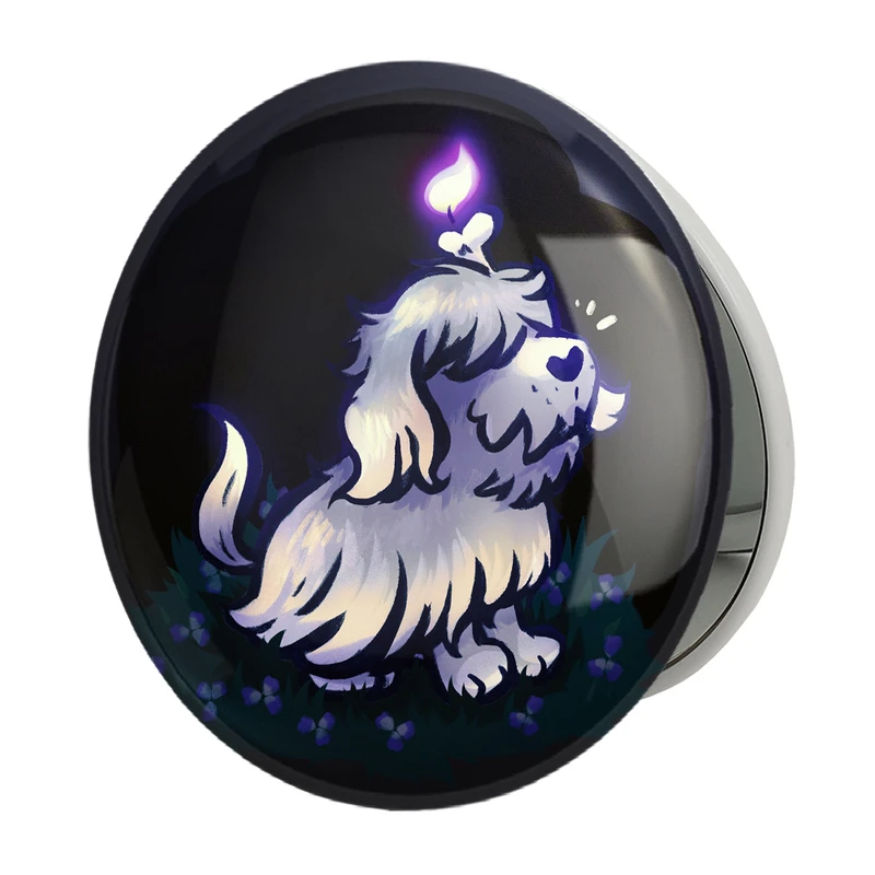 آینه جیبی خندالو طرح سگ حیوانات بامزه مدل تاشو کد 21043 