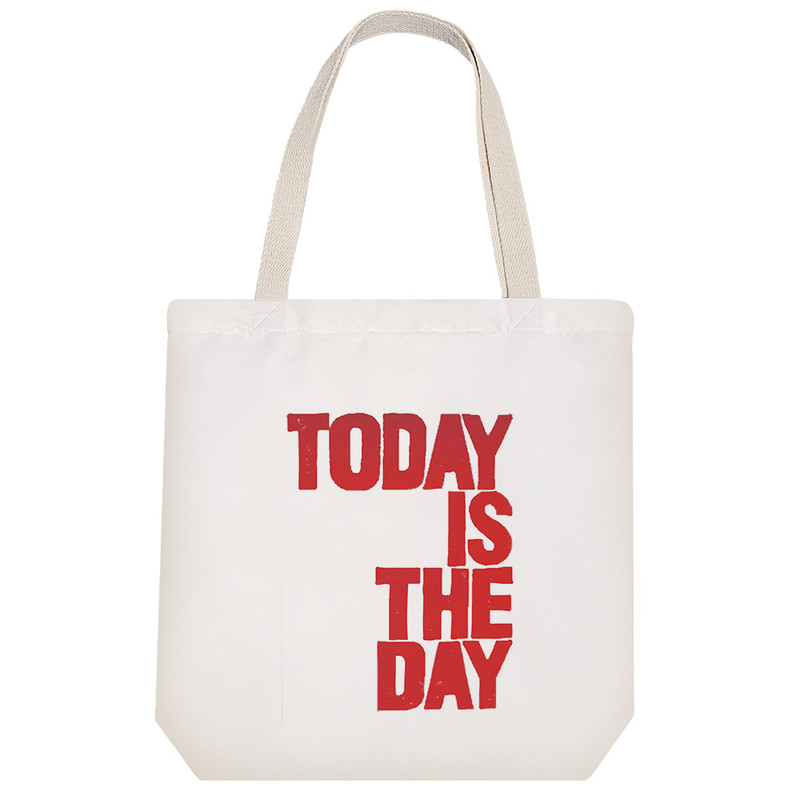 ساک خرید پارچه ای خندالو طرح Today Is The Day مدل توت بگ کد 7366