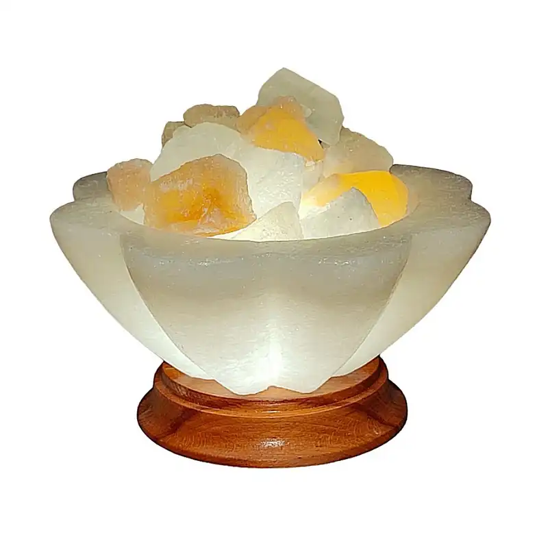 آباژور سنگ نمک مدل سـتاره ای پـایه چـوبی کـد 420