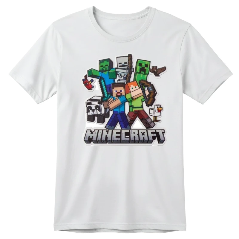 تی‌شرت آستین کوتاه بچگانه مدل ماینکرفت کد p10 