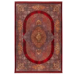 فرش ماشینی 1200 شانه محتشم زمینه قرمز حاشیه قرمز مدل 2555033034