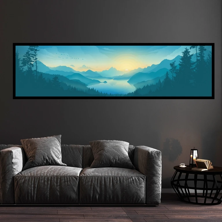 تابلو بکلیت طرح منظره کوهستان و دریاچه مدل B-7363