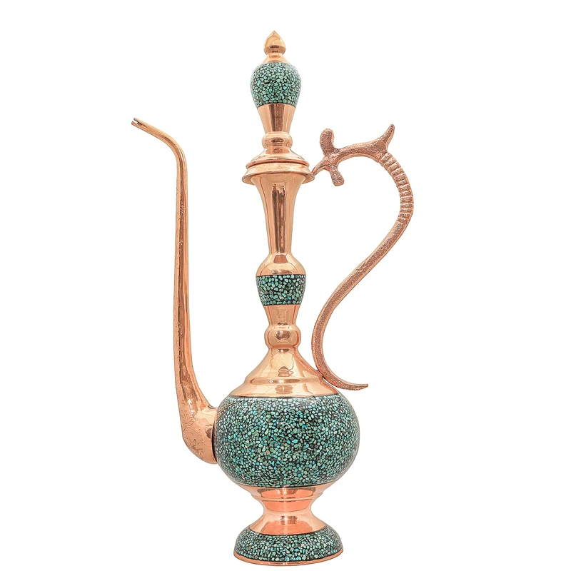 گلاب پاش فیروزه کوبی مسی مدل مرجان کد 48p24-3f3