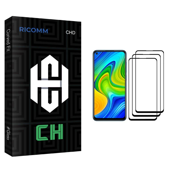 محافظ صفحه نمایش ریکام مدل CH مناسب برای گوشی موبایل شیائومی Redmi Note 9 بسته سه عددی