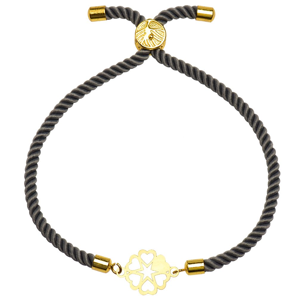 دستبند طلا 18 عیار زنانه کرابو طرح گل و قلب مدل Kr1595 -  - 1