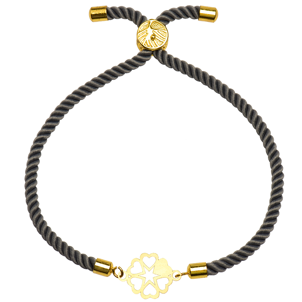دستبند طلا 18 عیار زنانه کرابو طرح گل و قلب مدل Kr1595 -  - 2
