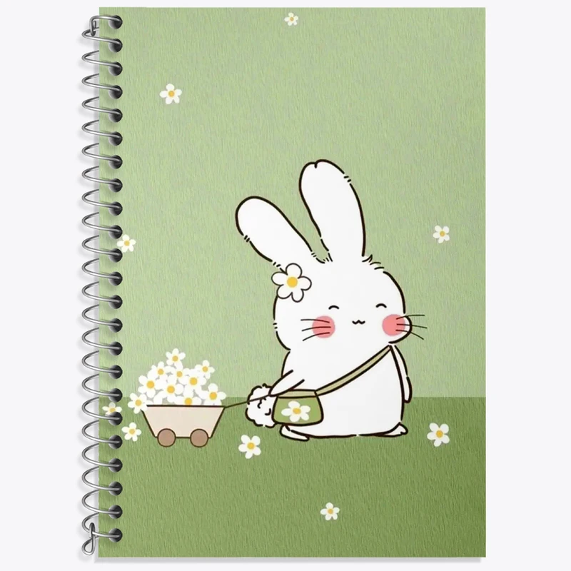 دفتر زبان 50 برگ خندالو مدل دو خط طرح خرگوش کیوت کد N5804