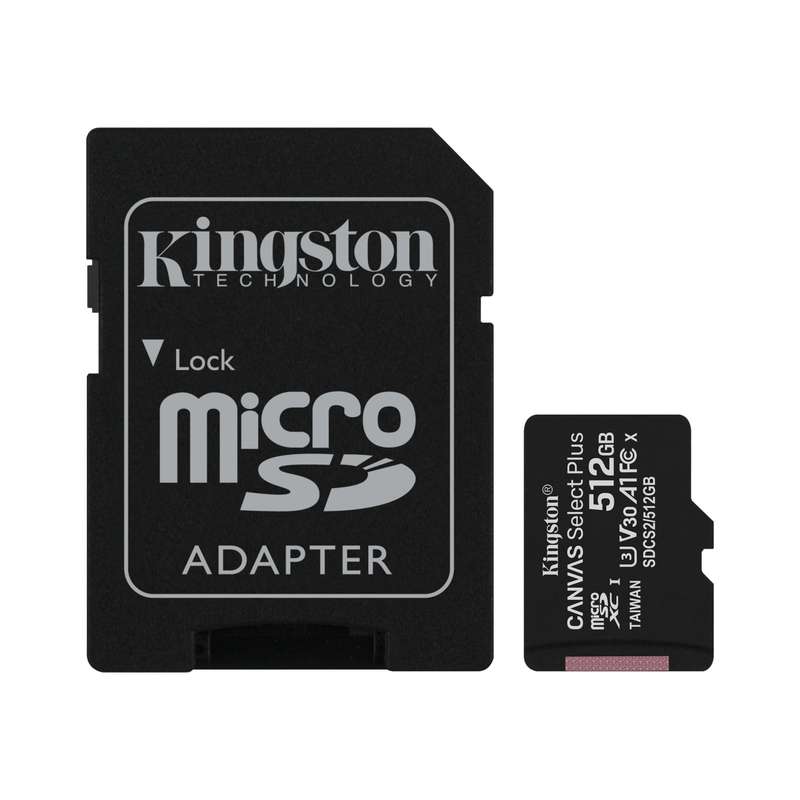 کارت حافظه microSDXC کینگستون مدل CANVAS کلاس 10 استاندارد UHS-1 U3 سرعت 100MBps ظرفیت 512 گیگابایت همراه با آداپتور SD کارت حافظه microSDXC کینگستون مدل CANVAS کلاس 10 استاندارد UHS-1 U3 سرعت 100MBps ظرفیت 512 گیگابایت همراه با آداپتور SD