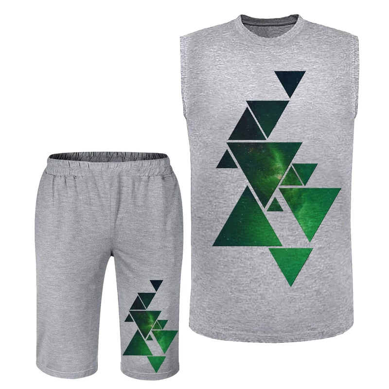 ست تاپ و شلوارک مردانه مدل انتزاعی کد A395 رنگ
طوسی