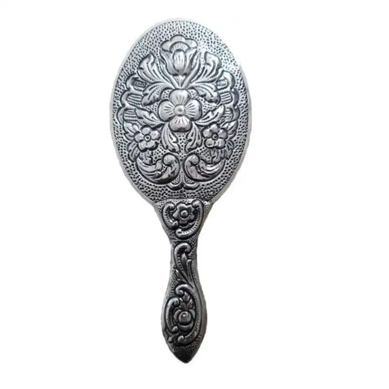 آینه آرایشی مدل نقره گل دار کد s14002
