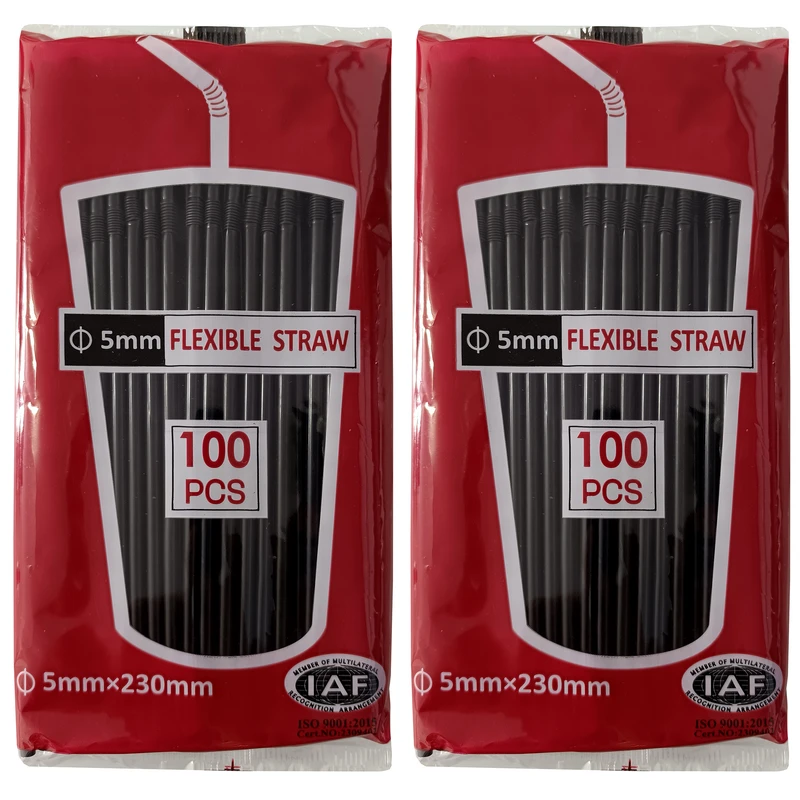 نی نوشیدنی یکبار مصرف مدل تاشو کد 002   2 بسته 100 عددی