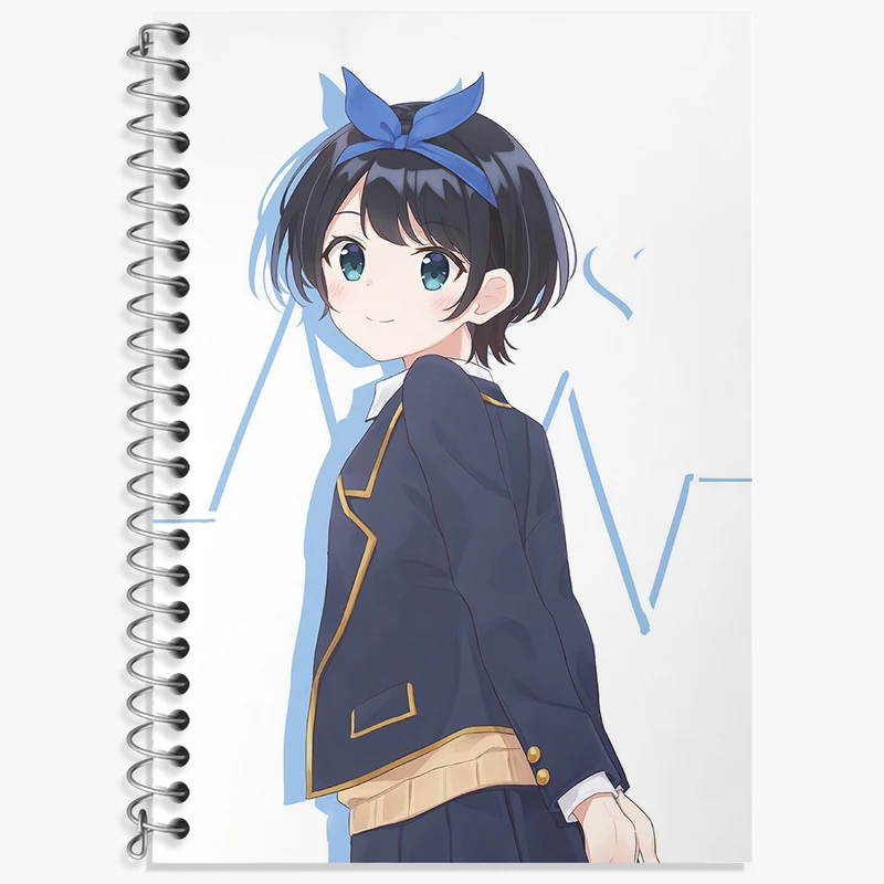 دفتر زبان 50 برگ خندالو مدل دو خط طرح روکا انیمه کانوجو اوکاری کد 34859